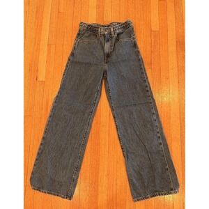 Levi's Jeans Womens 27x32 Blue Ribcage Wide Leg High Rise Medium Wash Denim